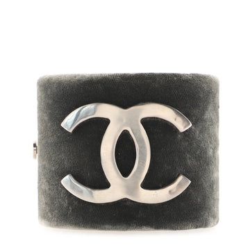 Chanel CC Cuff Bracelet Velvet with Metal