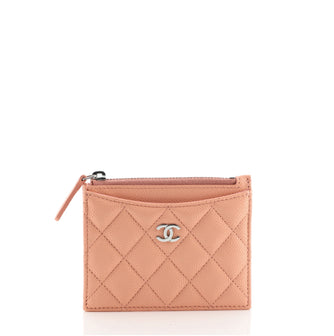 Chanel CC Zip Card Holder Quilted Caviar