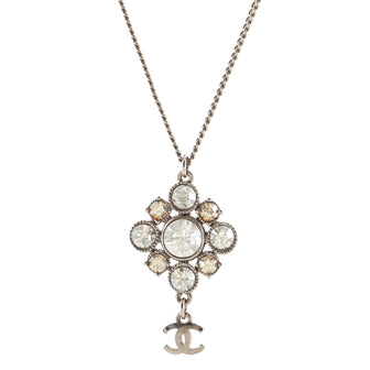 Chanel CC Cluster Pendant Necklace Crystal Embellished Metal