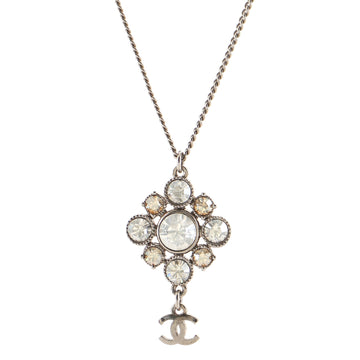 Chanel CC Cluster Pendant Necklace Crystal Embellished Metal
