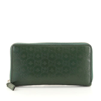 Gucci Alveare Zip Around Wallet Bee GG Embossed Leather