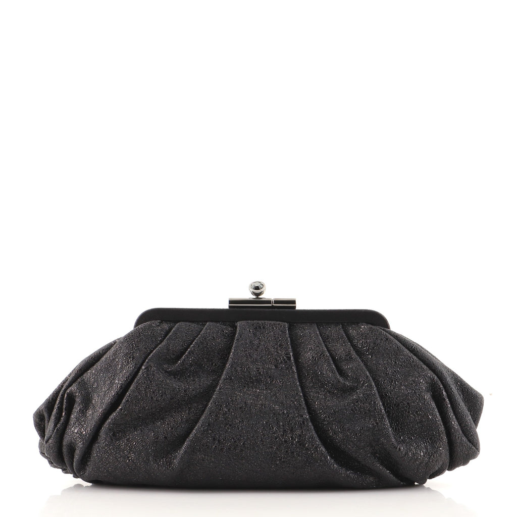Chanel Monte Carlo Clutch Crackled Leather Black 81959130