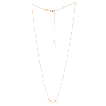 Tiffany & Co. T Smile Pendant Necklace 18K Rose Gold Mini