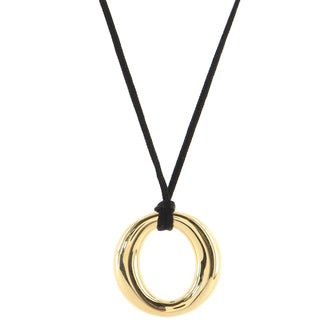 Tiffany & Co. Elsa Peretti Sevillana Pendant Cord Necklace 18K Yellow Gold Small