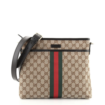 Gucci Front Pocket Web Messenger GG Canvas Small