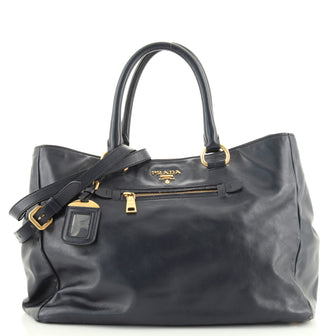 Prada Front Pocket Convertible Tote Glace Calf Medium