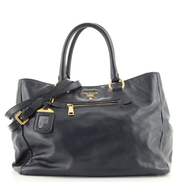 Prada Front Pocket Convertible Tote Glace Calf Medium