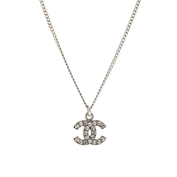 Chanel CC Long Pendant Necklace Crystal Embellished Metal