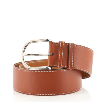 Hermes Curved Buckle Belt Leather Wide