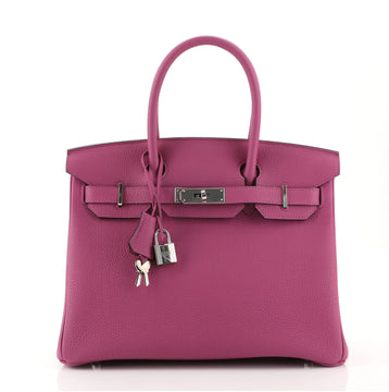 Hermes Birkin Handbag Pink Togo with Palladium Hardware 30