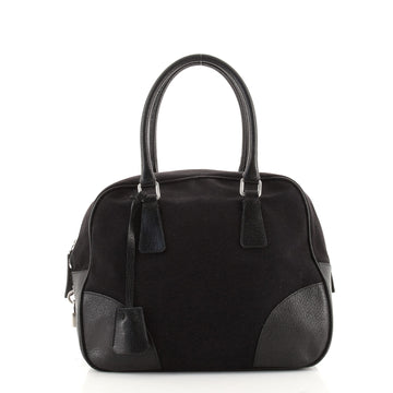 Prada Bowler Bag Canvas with Cinghiale Leather Medium
