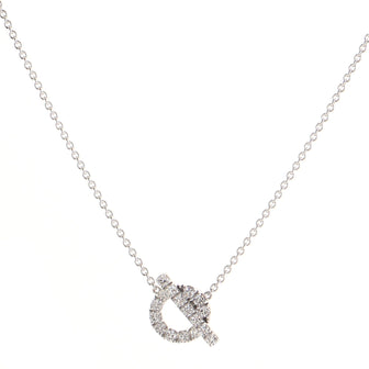 Hermes Finesse Pendant Necklace 18K White Gold and Diamonds