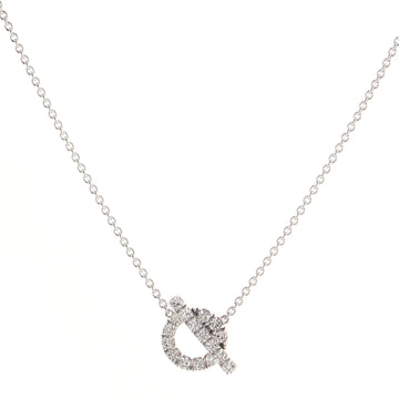 Hermes Finesse Pendant Necklace 18K White Gold and Diamonds