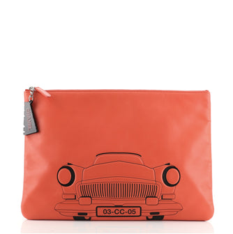 Chanel Cuba La Habana O Case Clutch Printed Embossed Lambskin Large