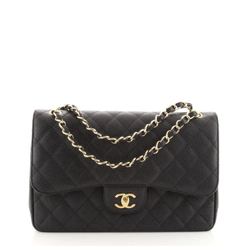 Chanel Classic Double Flap Bag Quilted Caviar Jumbo