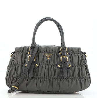 Prada Gaufre Convertible Satchel Tessuto Medium