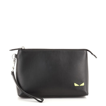 Fendi Monster Eyes Wristlet Pouch Leather Small