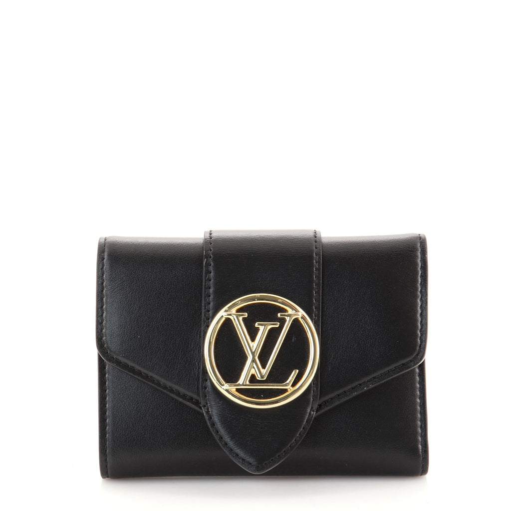 Auth Louis Vuitton Portefeuil LV Pont Neuf Compact Crème M69176 Women's  Wallet