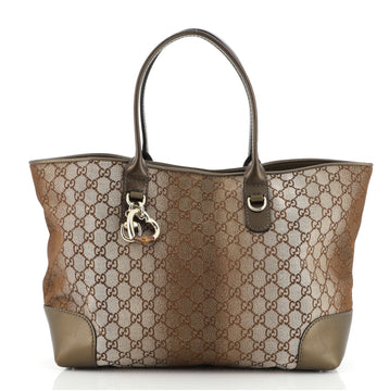 Gucci Heart Bit Open Tote GG Lurex Large