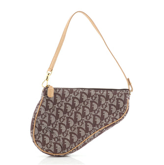 Christian Dior Vintage Saddle Bag Diorissimo Canvas Mini