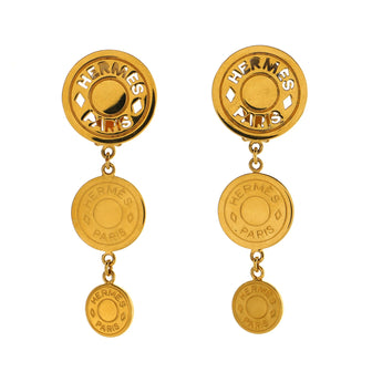 Hermes Clou De Selle Drop Clip-On Earrings Metal