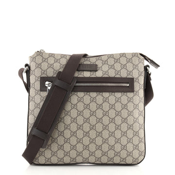 Gucci Front Zip Messenger GG Coated Canvas Medium