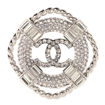 Chanel CC Lifesaver Brooch Metal with Crystals