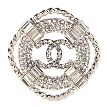 Chanel CC Lifesaver Brooch Metal with Crystals