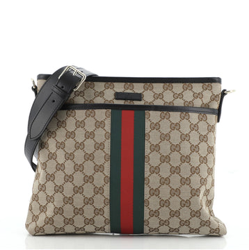 Gucci Front Pocket Web Messenger GG Canvas Small