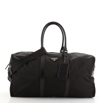 Prada Convertible Weekender Bag Tessuto with Saffiano Leather Large