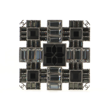Chanel Square Brooch Crystals and Metal XL