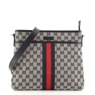 Gucci Front Pocket Web Messenger GG Canvas Small