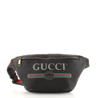 Gucci Logo Belt Bag Printed Leather Medium