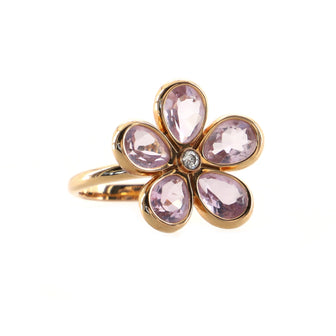 Tiffany & Co. Sparklers Flower Ring 18K Rose Gold with Amethyst and Diamond