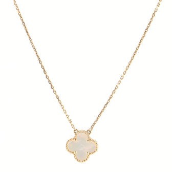 Van Cleef & Arpels Vintage Alhambra Pendant Necklace 18K Yellow Gold and Mother of Pearl
