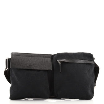Gucci Vintage Double Belt Bag GG Canvas