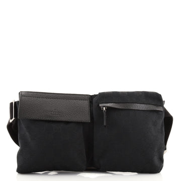 Gucci Vintage Double Belt Bag GG Canvas