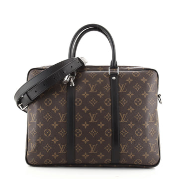 Louis Vuitton Porte-Documents Voyage Briefcase Macassar Monogram Canvas PM