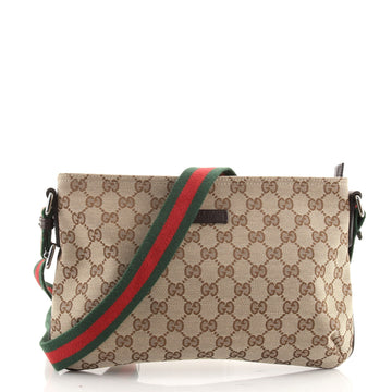 Gucci Web Strap Messenger Bag GG Canvas Small