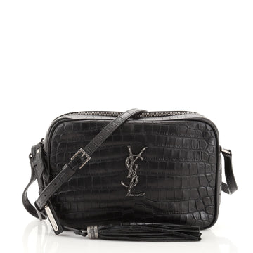 Saint Laurent Lou Camera Bag Crocodile Embossed Leather Small