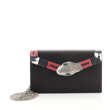 Gucci Lilith Flap Shoulder Bag Leather with Snakeskin Small