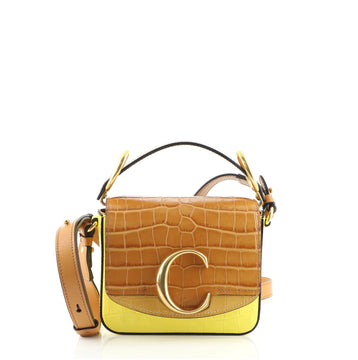 Chloe C Crossbody Bag Crocodile Embossed Leather Mini