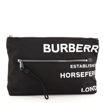 Burberry Zip Pouch Horseferry Printed Nylon Medium