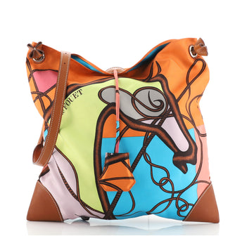 Hermes Multicolor Pégase Pop Silk and Leather Silky City 33 Bag
