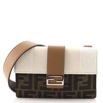 Fendi Baguette Crossbody Bag Zucca Canvas with Leather