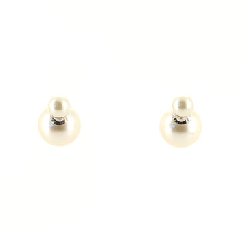 Christian Dior Tribales Stud Earrings Faux Pearls