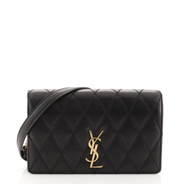 Saint Laurent Angie Chain Shoulder Bag Quilted Leather Small