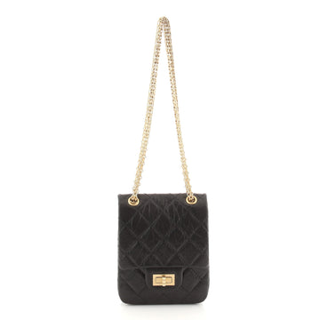 Chanel North South Reissue 2.55 Flap Bag Quilted Aged Calfskin Mini