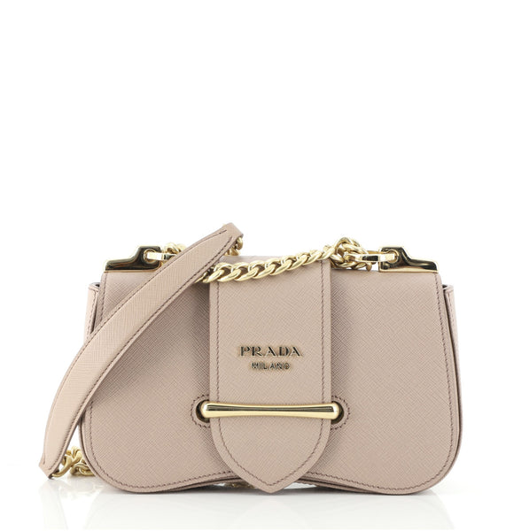 Prada Sidonie Saffiano And Smooth-leather Shoulder Bag In White, ModeSens