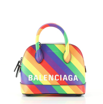 Balenciaga Logo Ville Bag Printed Leather XXS